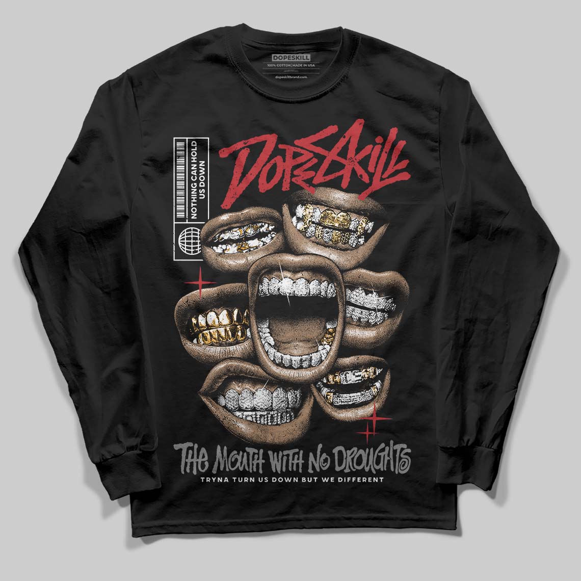 Jordan 8 Retro Bugs Bunny (2025) DopeSkill Long Sleeve T-Shirt The Mouth With No Droughts Graphic Streetwear - Black