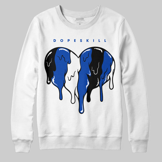 AJ 5 Racer Blue DopeSkill Sweatshirt Slime Drip Heart Graphic