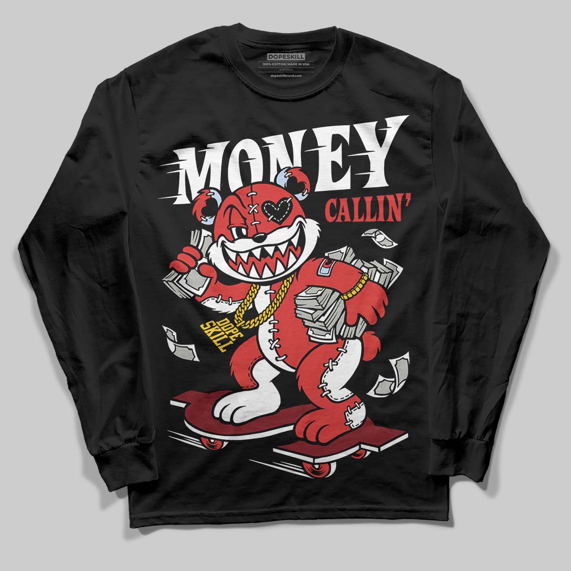 Jordan 6 “Reverse Infrared” DopeSkill Long Sleeve T-Shirt Money Callin' Graphic Streetwear - black