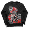 Jordan Spizike Low Bred DopeSkill Long Sleeve T-Shirt Broken Heart Graphic Streetwear - Black