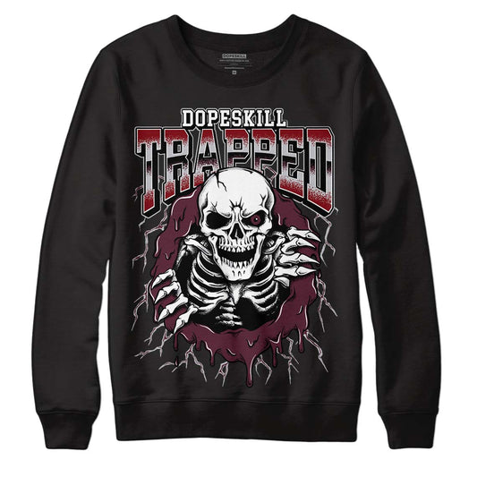 Jordan 5 Retro Burgundy (2023) DopeSkill Sweatshirt Trapped Halloween Graphic Streetwear - Black