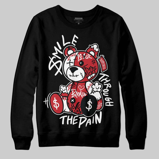 Jordan 1 Low OG "Chicago" DopeSkill Sweatshirt Smile Through The Pain Graphic Streetwear - Black