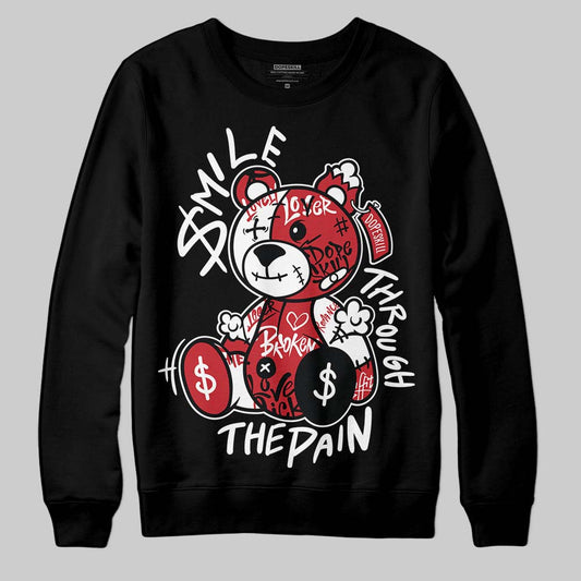 Jordan 1 Low OG "Chicago" DopeSkill Sweatshirt Smile Through The Pain Graphic Streetwear - Black