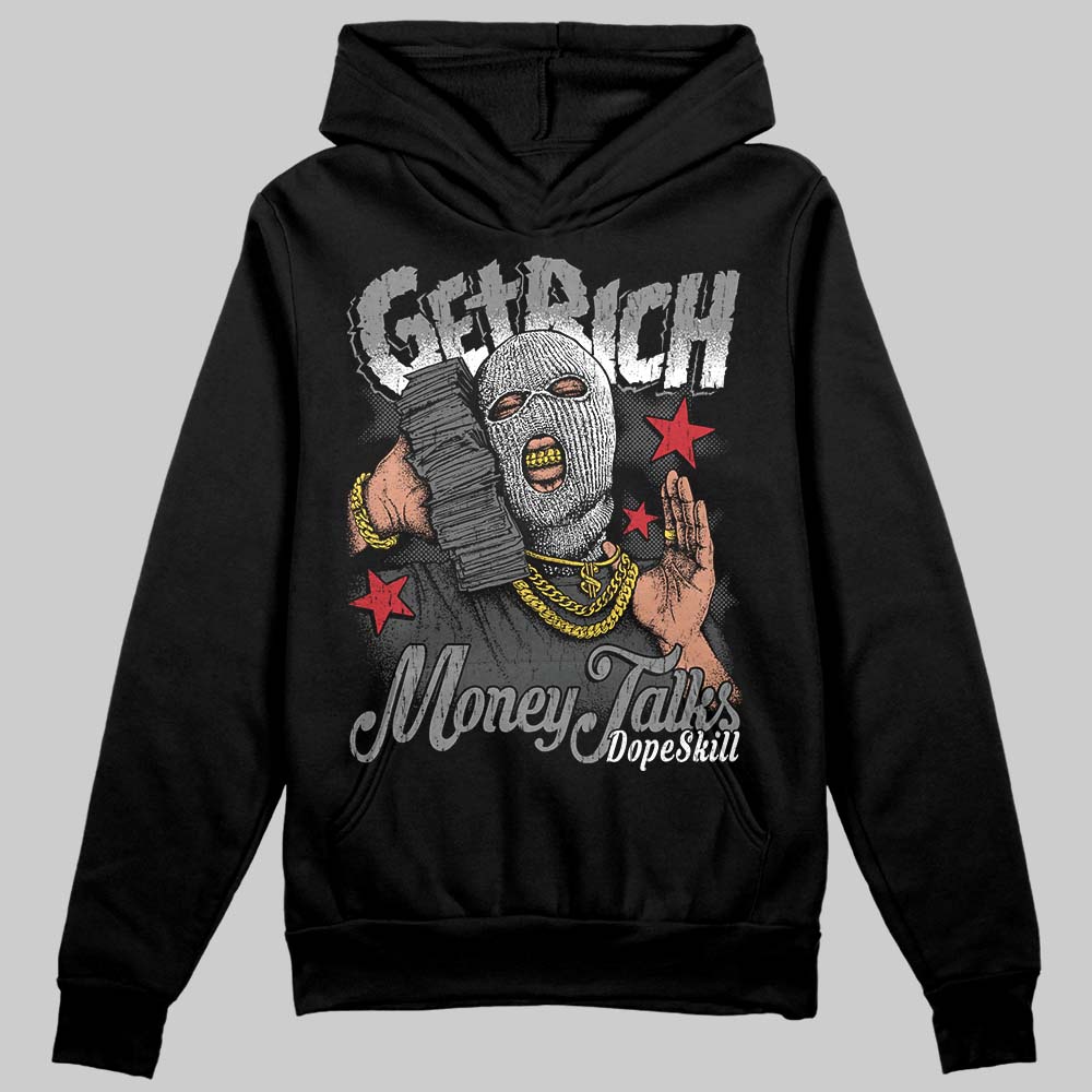 Jordan 4 “Black Cat” (2025) DopeSkill Hoodie Sweatshirt Get Rich Graphic Streetwear - Black