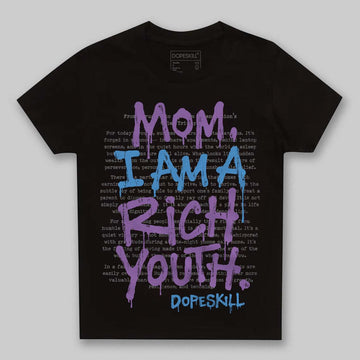 PURPLE Sneakers DopeSkill Toddler Kids T-shirt Mom, I Am A Rich Youth Graphic Streetwear - Black