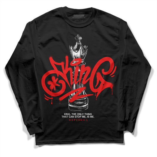 Jordan 12 “Cherry” DopeSkill Long Sleeve T-Shirt King Chess Graphic Streetwear - Black 