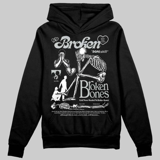 Jordan 4 “Fear” DopeSkill Hoodie Sweatshirt Broken Bones Graphic Streetwear - Black