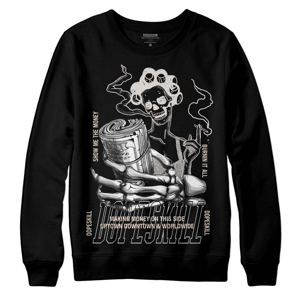 Jordan 5 SE “Sail” DopeSkill Sweatshirt Show Me The Money Graphic Streetwear - Black