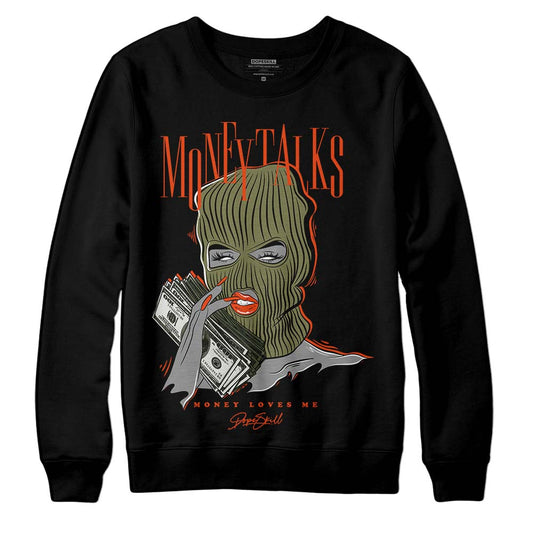 Olive Sneakers DopeSkill Sweatshirt Money Talks Graphic Streetwear - Black