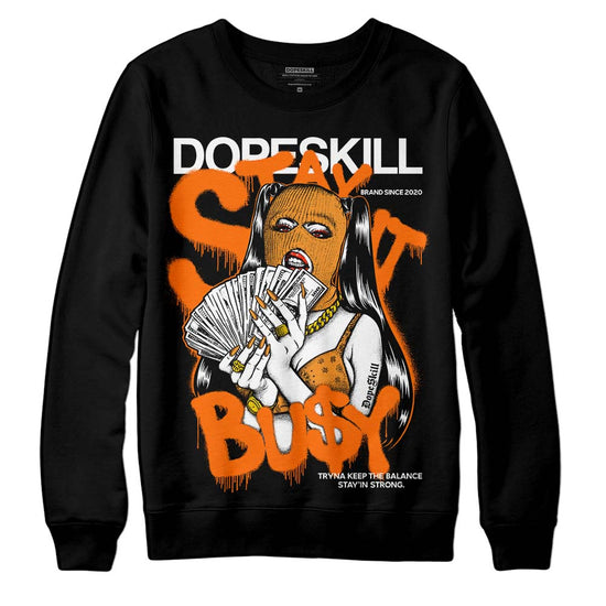 Orange, Black & White Sneakers DopeSkill Sweatshirt Stay It Busy Graphic Streetwear - Black