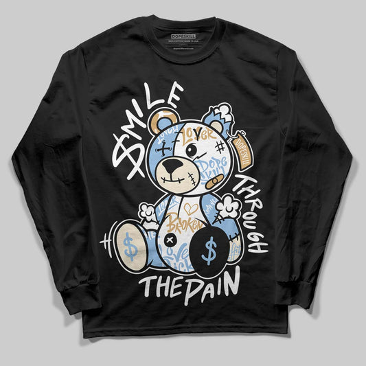 Nike Air Diamond Turf Must Be the Money DopeSkill Long Sleeve T-Shirt Smile Through The Pain Graphic Streetwear - Black