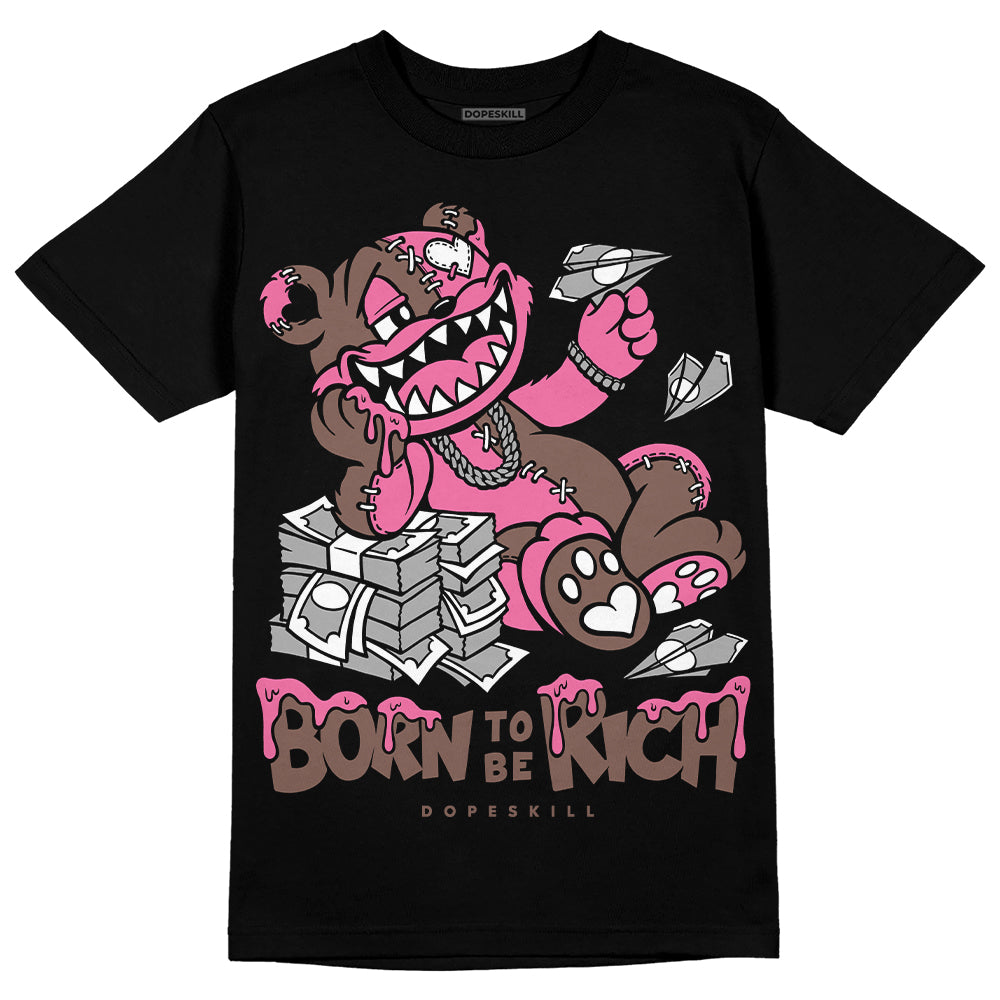 Dunk Low Smokey Mauve Playful Pink DopeSkill T-Shirt Born To Be Rich Graphic Streetwear - Black