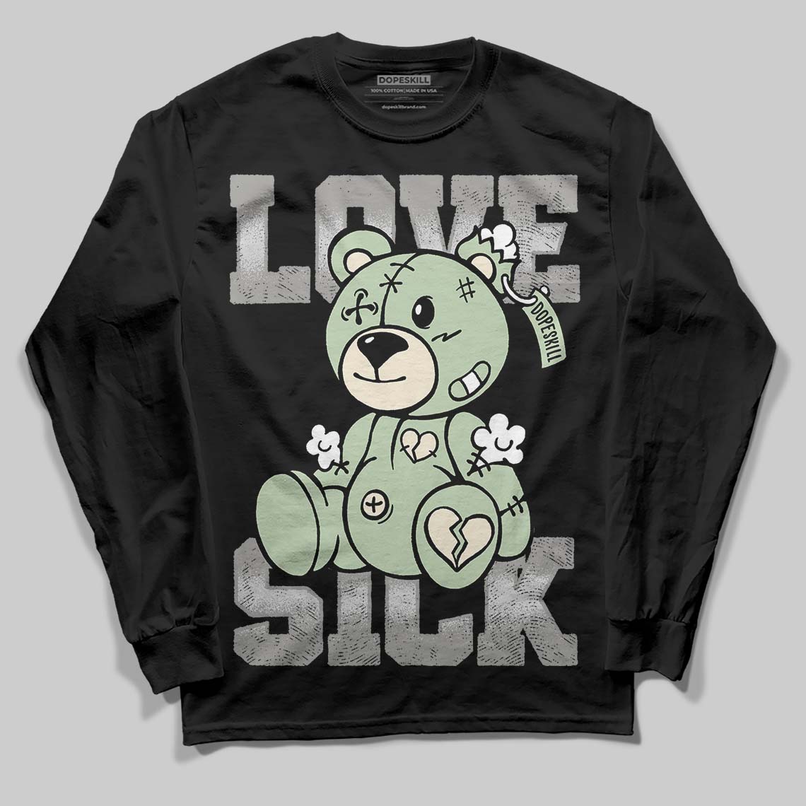 Jordan 4 WMNS “Seafoam” (2025) DopeSkill Long Sleeve T-Shirt Love Sick Graphic Streetwear - Black