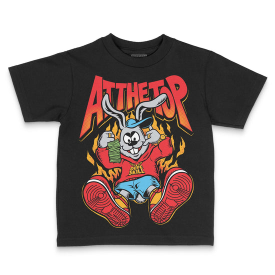 Red Sneakers DopeSkill Toddler Kids T-shirt At The Top Graphic Streetwear - Black
