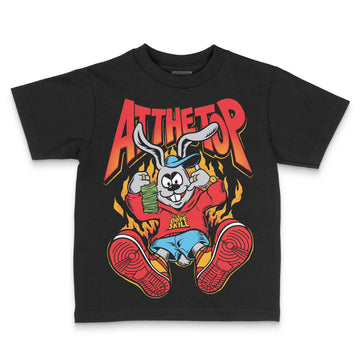 Red Sneakers DopeSkill Toddler Kids T-shirt At The Top Graphic Streetwear - Black