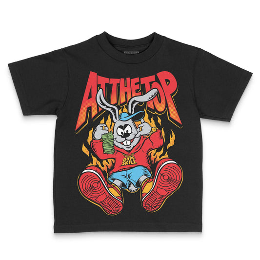 Red Sneakers DopeSkill Toddler Kids T-shirt At The Top Graphic Streetwear - Black