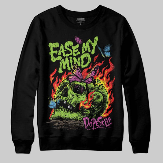 Neon Green Sneakers DopeSkill Sweatshirt Ease My Mind Graphic Streetwear - black