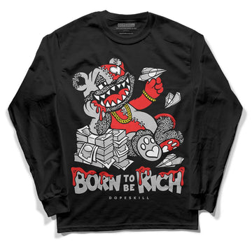 Jordan Spizike Low Bred DopeSkill Long Sleeve T-Shirt Born To Be Rich Graphic Streetwear - Black 