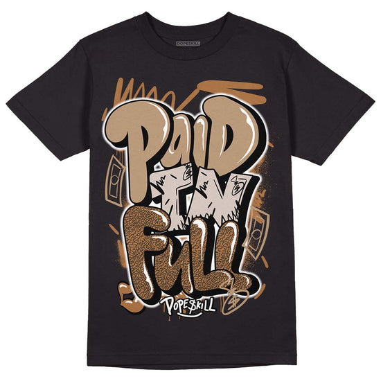 Jordan 3 Retro Palomino DopeSkill T-Shirt New Paid In Full Graphic Streetwear - Black