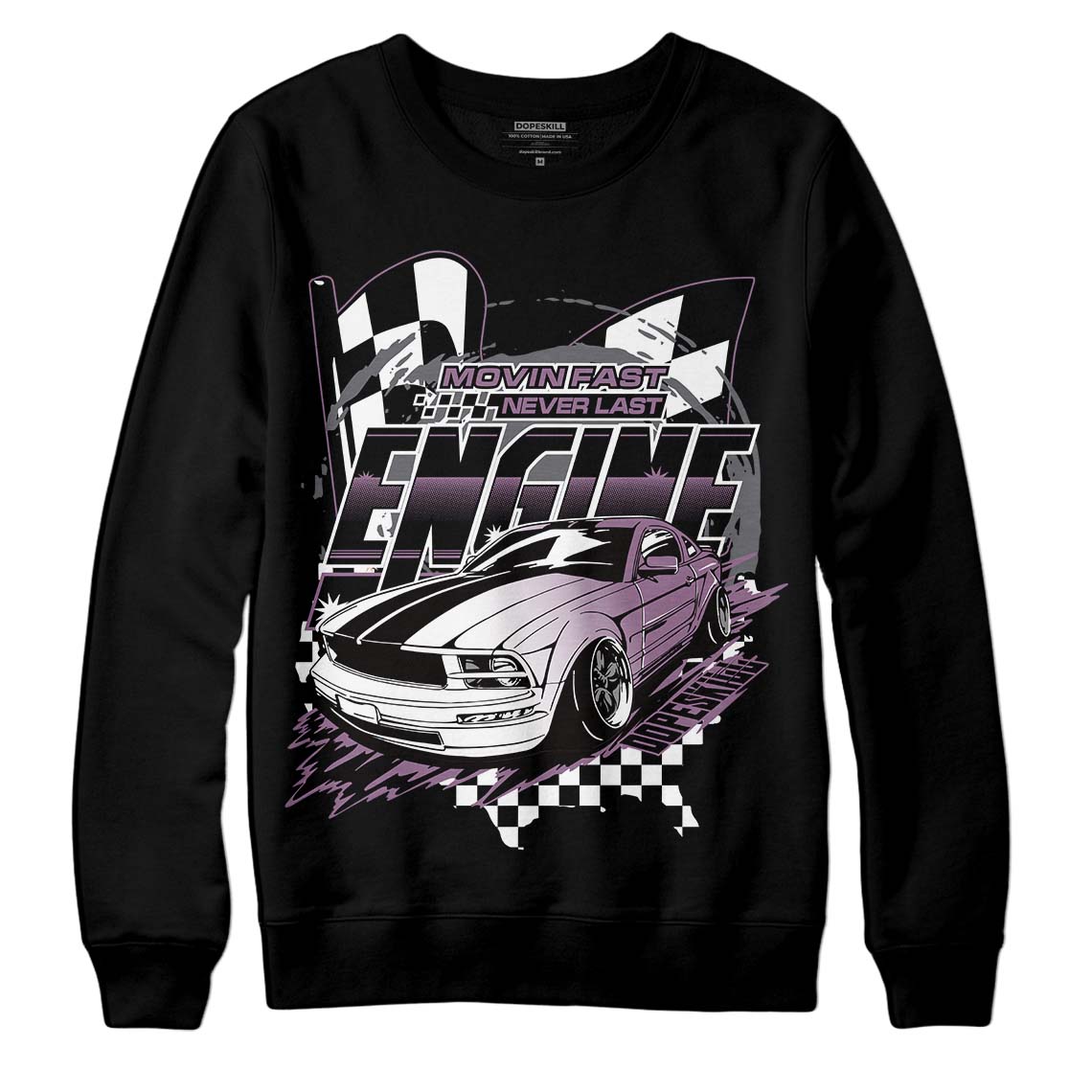 Jordan 2 “Mauve/Off-Noir” DopeSkill Sweatshirt ENGINE Tshirt Graphic Streetwear - Black