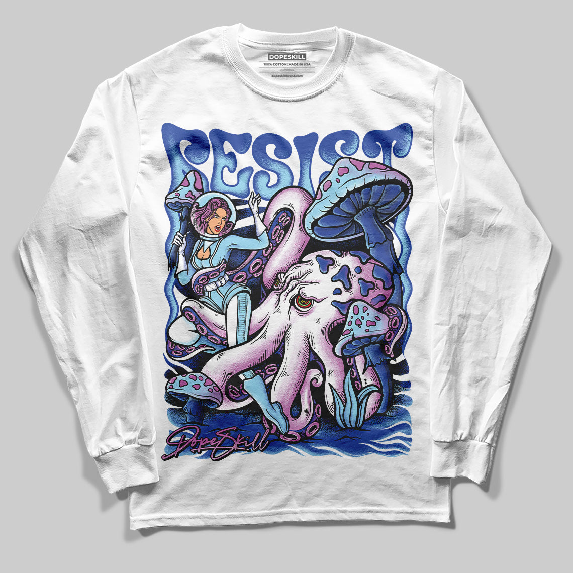 Jordan 12 “Hyper Royal” DopeSkill Long Sleeve T-shirt Resist Graphic Streetwear - White