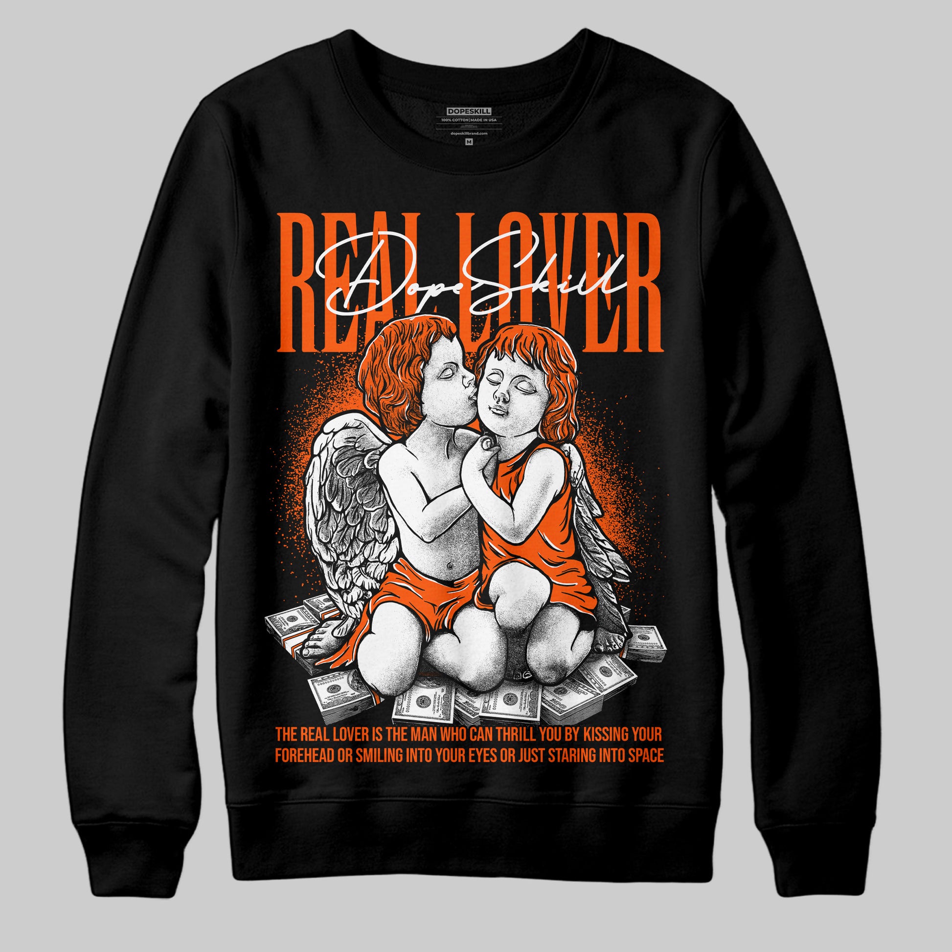 MSCHF Super Normal 2 Orange Milk DopeSkill Sweatshirt Real Lover Graphic Streetwear - Black