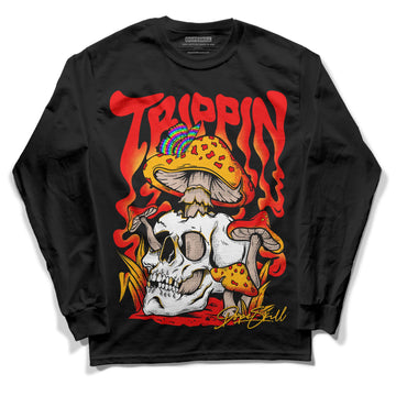 Red Sneakers DopeSkill Long Sleeve T-Shirt Trippin Graphic Streetwear - Black