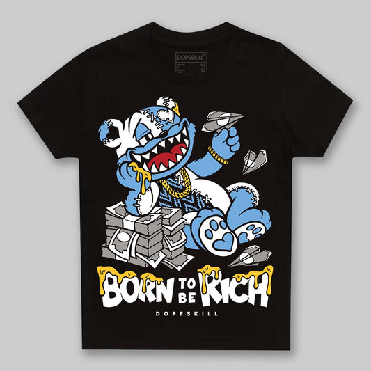 Jordan 12 Retro 'Melo' DopeSkill Toddler Kids T-shirt Born To Be Rich Graphic Streetwear - Black