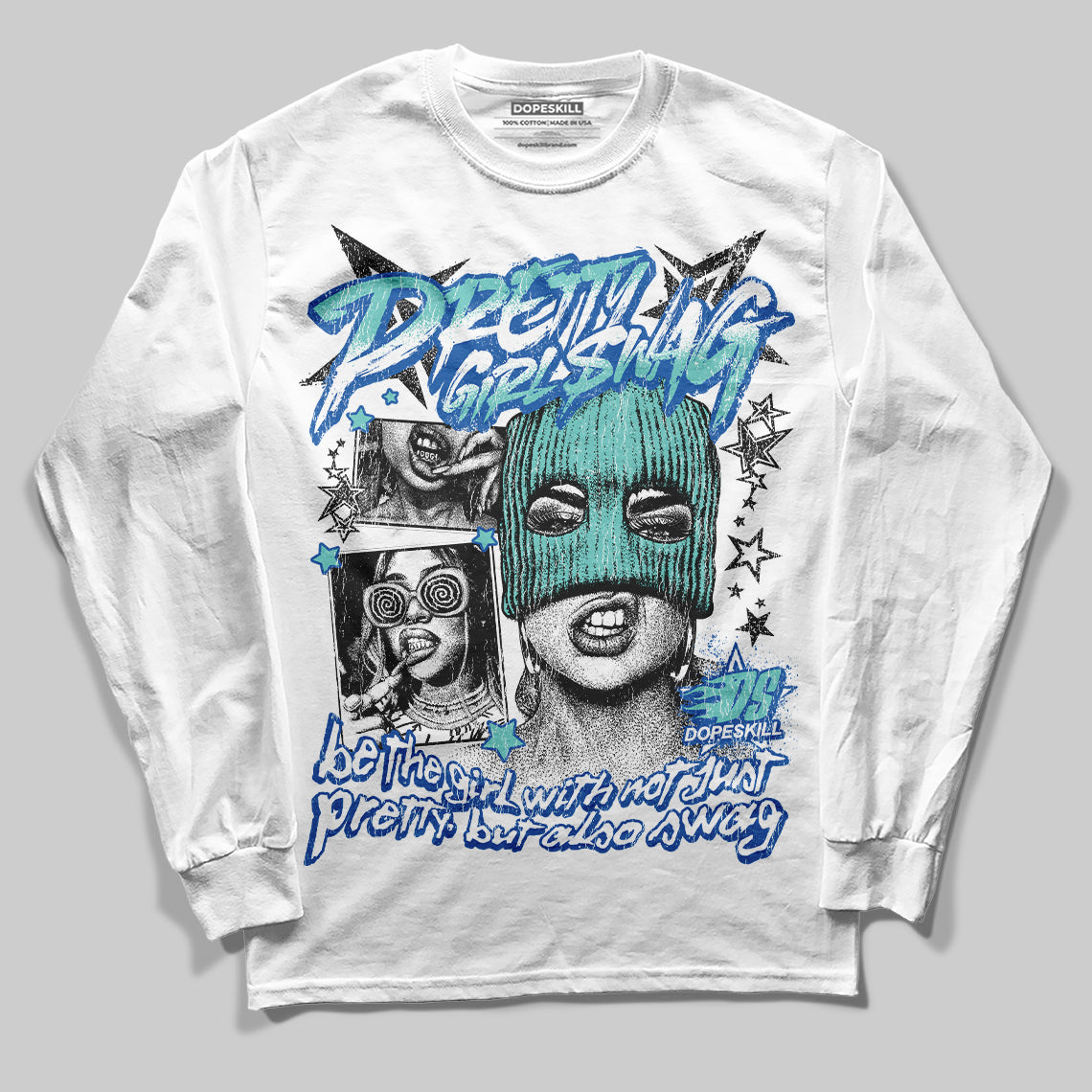 Jordan 12 “Blueberry” DopeSkill Long Sleeve T-Shirt Pretty Girl Swag Graphic Streetwear - White