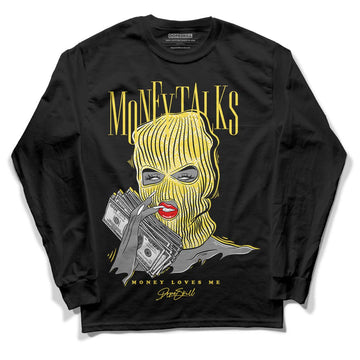 Wmns Air Jordan 11 Low 'Yellow Snakeskin' DopeSkill Long Sleeve T-Shirt Money Talks Graphic Streetwear - Black