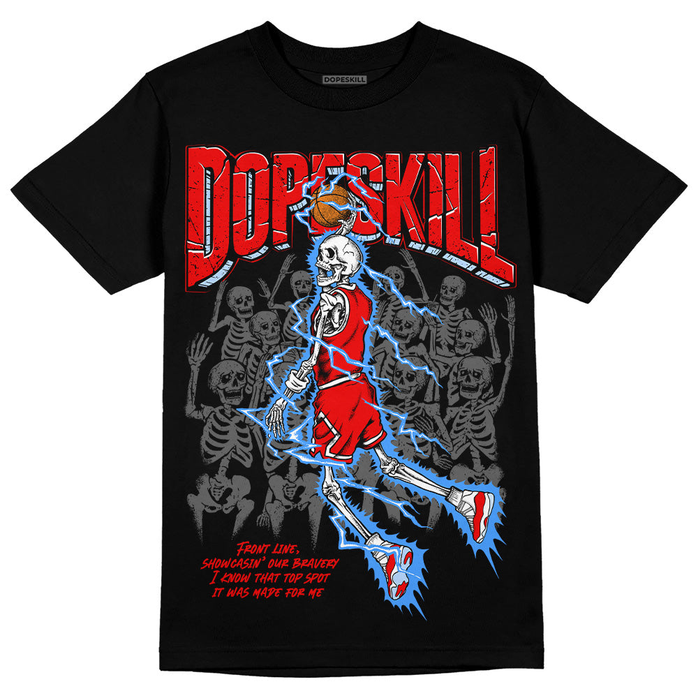 Jordan 11 Retro Cherry DopeSkill T-Shirt Thunder Dunk Graphic Streetwear - Black 