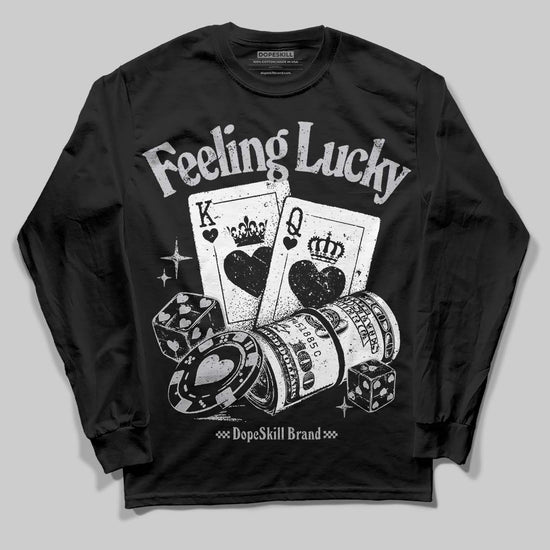 Grey Sneakers DopeSkill Long Sleeve T-Shirt Feeling Lucky Graphic Streetwear - Black