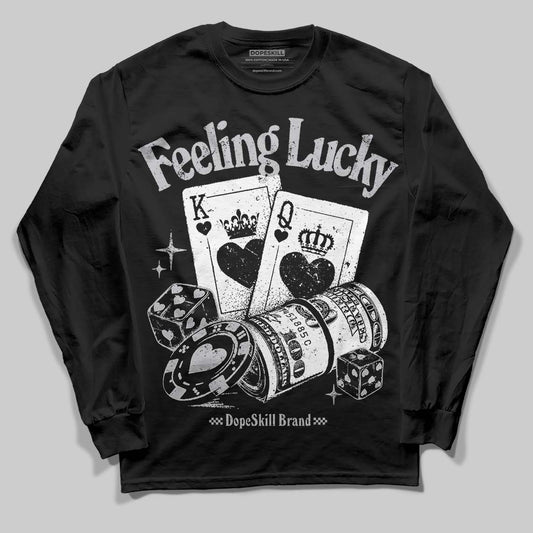 Grey Sneakers DopeSkill Long Sleeve T-Shirt Feeling Lucky Graphic Streetwear - Black