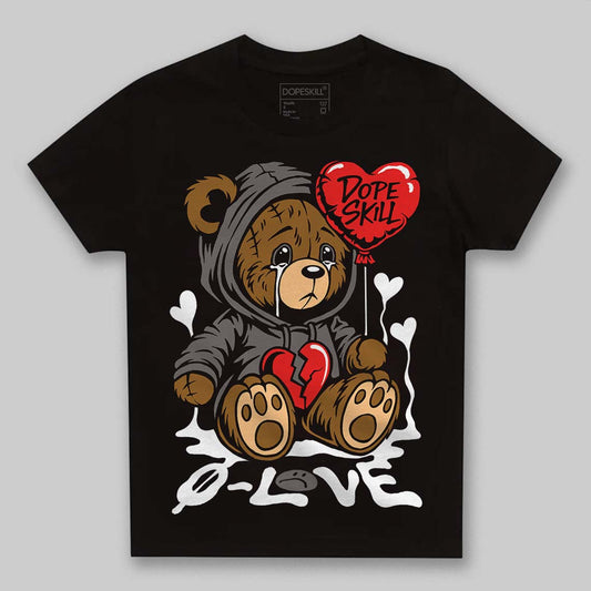 Jordan 4 Retro Cave Stone DopeSkill Toddler Kids T-shirt Broken Bear Graphic Streetwear - Black