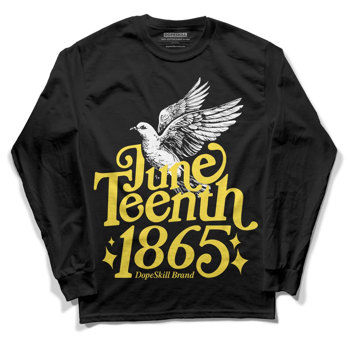 Wmns Air Jordan 11 Low 'Yellow Snakeskin' DopeSkill Long Sleeve T-Shirt Juneteenth 1865 Graphic Streetwear - Black