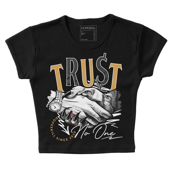 Jordan 11 "Gratitude" DopeSkill Women's Crop Top Trust No One Graphic Streetwear - Black