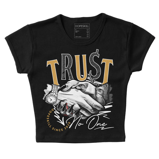 Jordan 11 "Gratitude" DopeSkill Women's Crop Top Trust No One Graphic Streetwear - Black