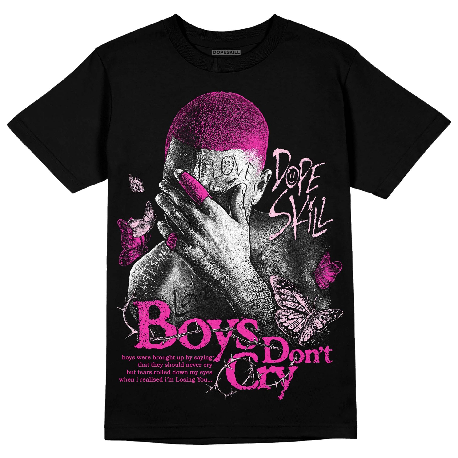 Pink Sneakers DopeSkill T-Shirt Boys Don't Cry Graphic Streetwear - Black