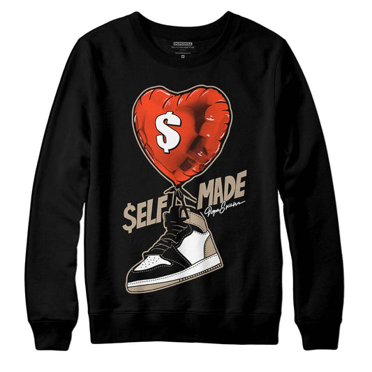 Jordan 1 High OG “Latte” DopeSkill Sweatshirt Self Made Graphic Streetwear - Black