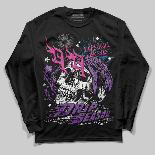 PURPLE Sneakers DopeSkill Long Sleeve T-Shirt Drip Season Graphic Streetwear - Black