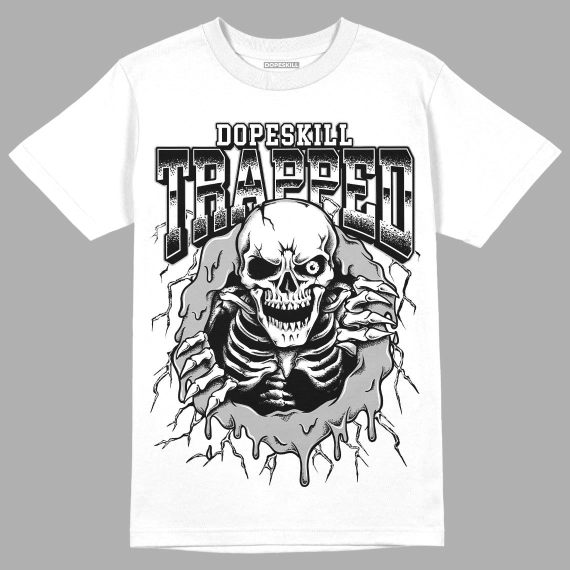 Jordan 1 High 85 Black White DopeSkill T-Shirt Trapped Halloween Graphic Streetwear  - White 