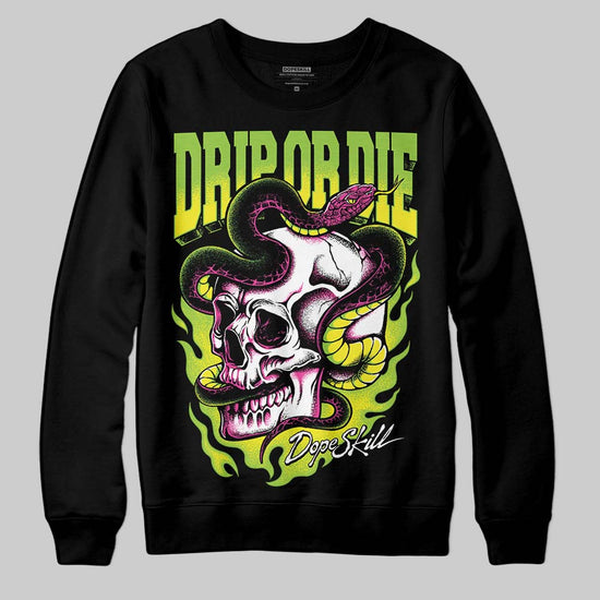 Neon Green Sneakers DopeSkill Sweatshirt Drip or Die Graphic Streetwear - black
