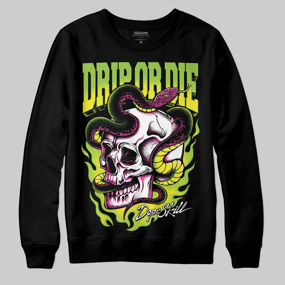Neon Green Sneakers DopeSkill Sweatshirt Drip or Die Graphic Streetwear - black