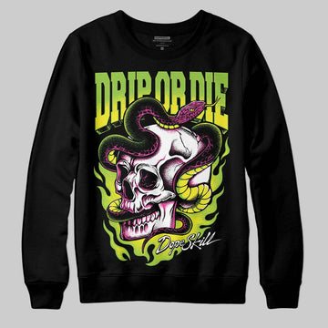 Neon Green Sneakers DopeSkill Sweatshirt Drip or Die Graphic Streetwear - black