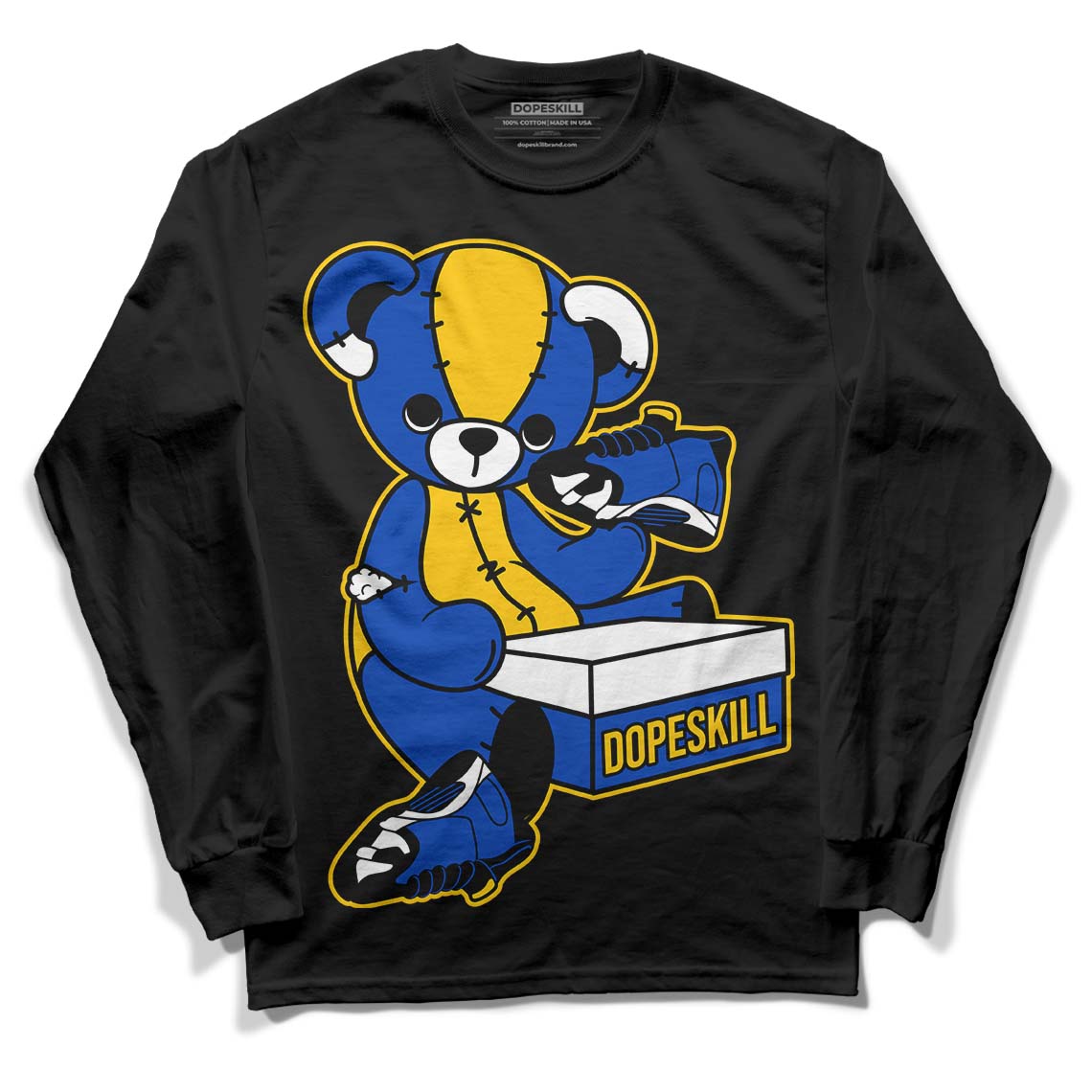 Jordan 14 “Laney” DopeSkill Long Sleeve T-Shirt Sneakerhead BEAR Graphic Streetwear - Black