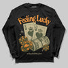 Olive Sneakers DopeSkill Long Sleeve T-Shirt Feeling Lucky Graphic Streetwear - Black