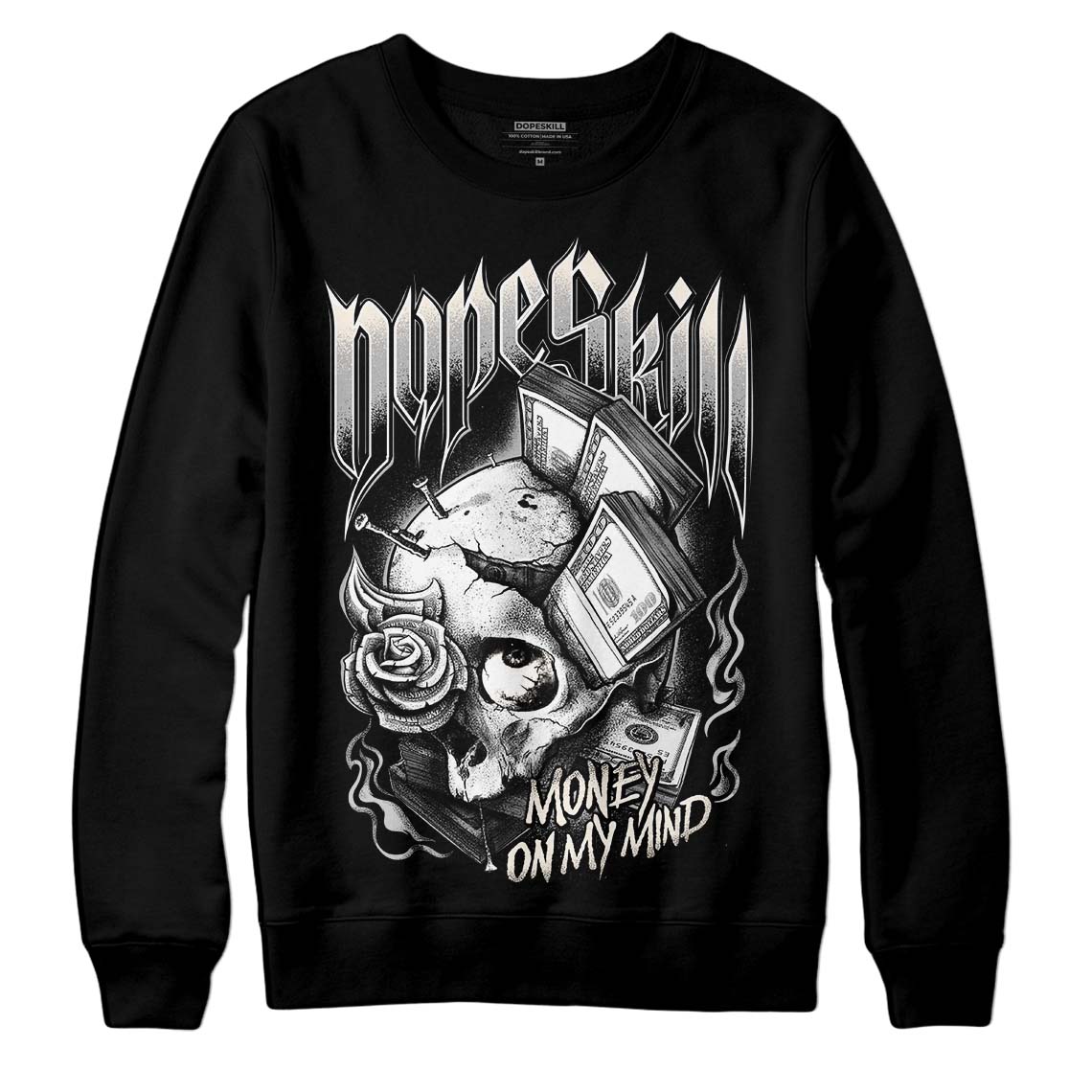 Jordan 3 “Off Noir” DopeSkill Sweatshirt Money On My Mind Graphic Streetwear - Black