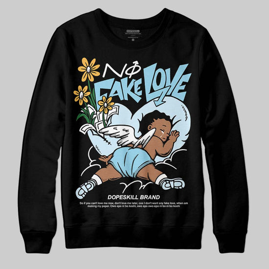 Vans Knu Stack Vintage Satin Dream Blue DopeSkill Sweatshirt No Fake Love Graphic Streetwear - Black