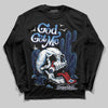 Jordan 3 "Midnight Navy" DopeSkill Long Sleeve T-Shirt God Got Me Graphic Streetwear - Black