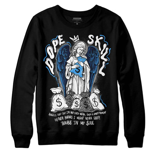 Jordan 3 "Midnight Navy" DopeSkill Sweatshirt Angels Graphic Streetwear - Black